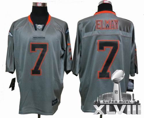 Nike Denver Broncos #7 John Elway Lights Out grey elite 2014 Super bowl XLVIII(GYM) Jersey