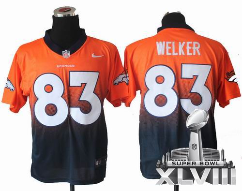 Nike Denver Broncos #83 Wes Welker  Elite Drift II Fashion 2014 Super bowl XLVIII(GYM) Jersey