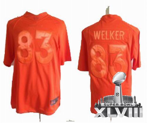 Nike Denver Broncos #83 Wes Welker Drenched Limited Orange 2014 Super bowl XLVIII(GYM) Jersey