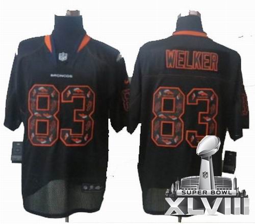 Nike Denver Broncos #83 Wes Welker Lights Out Black elite special edition 2014 Super bowl XLVIII(GYM) Jersey