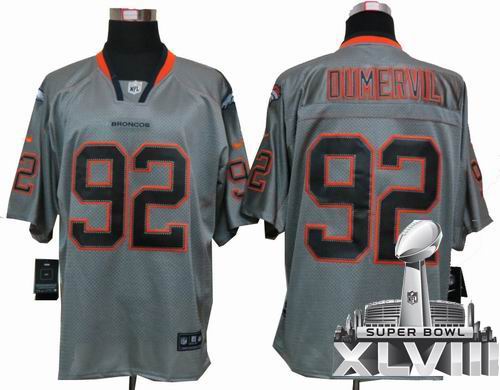 Nike Denver Broncos #92 Elvis Dumervil Lights Out grey elite 2014 Super bowl XLVIII(GYM) Jersey