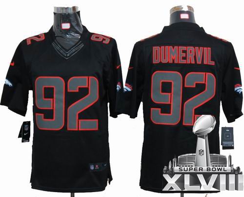 Nike Denver Broncos #92 Elvis Dumervil black Impact Limited 2014 Super bowl XLVIII(GYM) Jersey