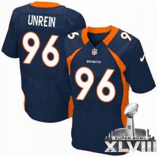 Nike Denver Broncos #96 Mitch Unrein Elite Blue 2014 Super bowl XLVIII(GYM) Jersey