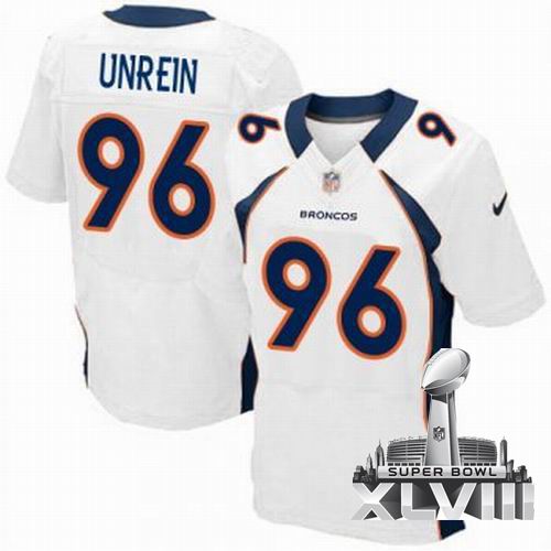 Nike Denver Broncos #96 Mitch Unrein Elite White 2014 Super bowl XLVIII(GYM) Jersey