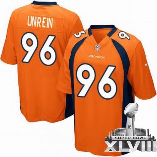 Nike Denver Broncos #96 Mitch Unrein Elite orange 2014 Super bowl XLVIII(GYM) Jersey