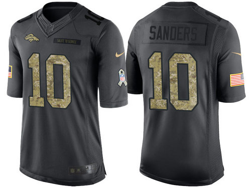 Nike Denver Broncos 10 Emmanuel Sanders Black NFL Salute to Service Limited Jerseys