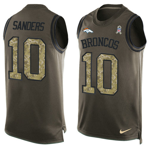 Nike Denver Broncos 10 Emmanuel Sanders Green NFL Limited Salute To Service Tank Top Jersey