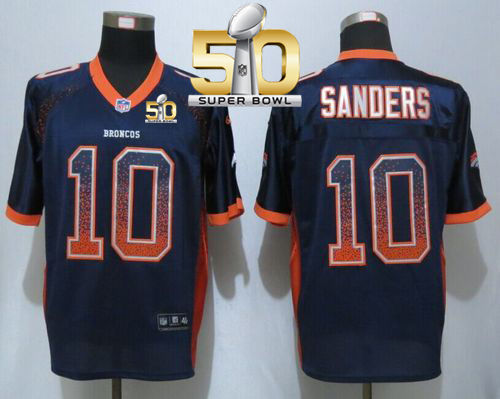 Nike Denver Broncos 10 Emmanuel Sanders Navy Blue Alternate Super Bowl 50 NFL Elite Drift Fashion Jersey
