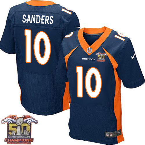 Nike Denver Broncos 10 Emmanuel Sanders Navy Blue NFL Alternate Super Bowl 50 Champions Elite Jersey