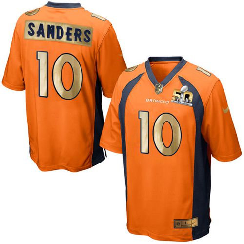 Nike Denver Broncos 10 Emmanuel Sanders Orange Team Color NFL Game Super Bowl 50 Collection Jersey