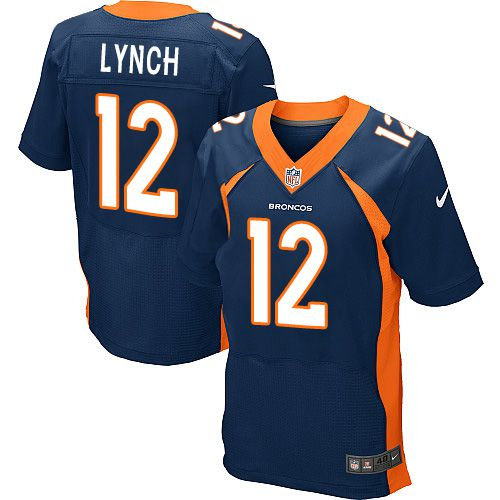 Nike Denver Broncos 12 Paxton Lynch Navy Blue Alternate NFL New Elite Jersey