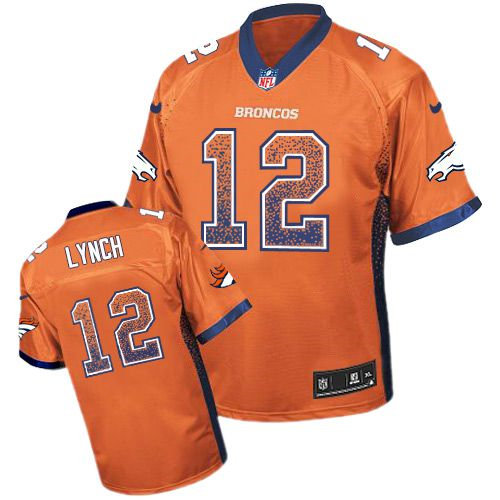 Nike Denver Broncos 12 Paxton Lynch Orange Team Color NFL Elite Drift Fashion Jersey