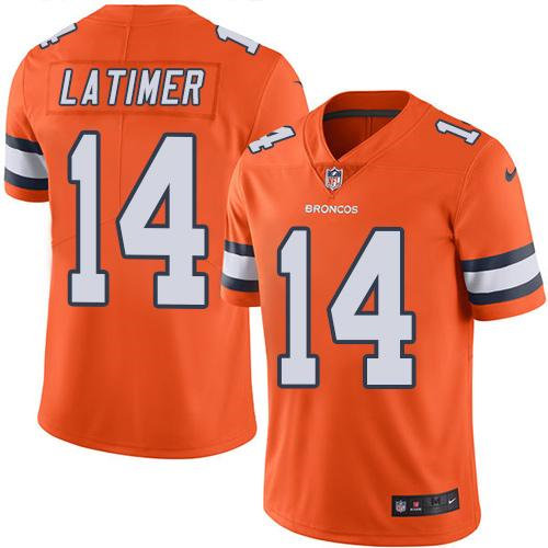 Nike Denver Broncos 14 Cody Latimer Orange NFL Limited Rush Jersey