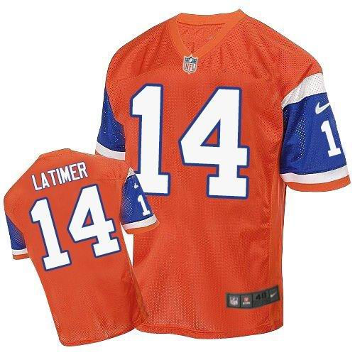 Nike Denver Broncos 14 Cody Latimer Orange Throwback NFL Elite Jersey