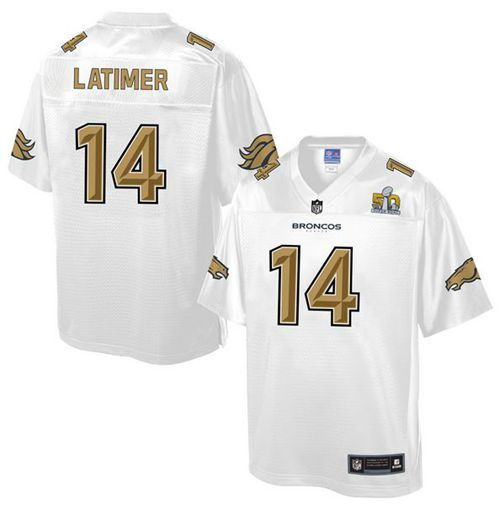 Nike Denver Broncos 14 Cody Latimer White NFL Pro Line Super Bowl 50 Fashion Game Jersey