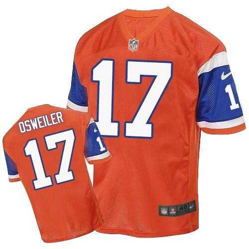 Nike Denver Broncos 17 Brock Osweiler Orange Throwback NFL Elite Jersey