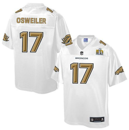Nike Denver Broncos 17 Brock Osweiler White NFL Pro Line Super Bowl 50 Fashion Game Jersey