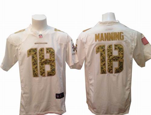 Nike Denver Broncos 18# Peyton Manning White Salute to Service Game jerseys