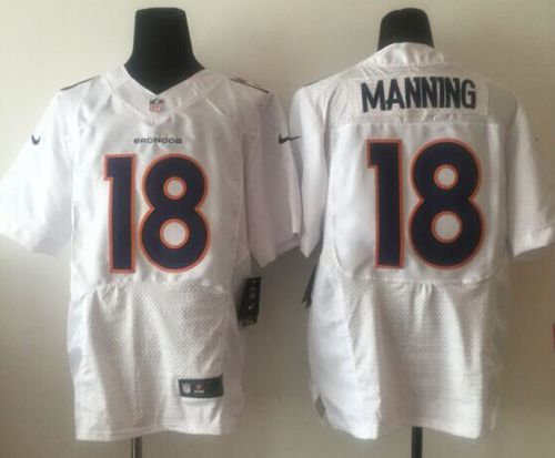 Nike Denver Broncos 18 Peyton Manning White NFL Elite Event Jersey