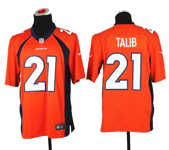 Nike Denver Broncos 21# Aqib Talib orange game jerseys