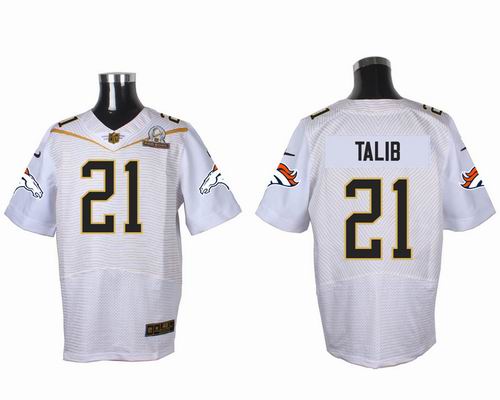 Nike Denver Broncos 21# Aqib Talib white 2016 Pro Bowl Elite Jersey