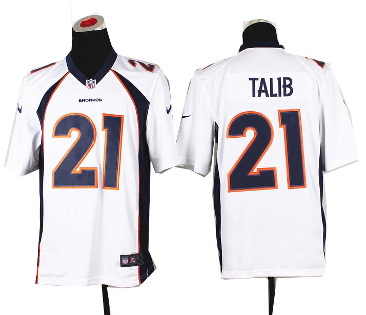 Nike Denver Broncos 21# Aqib Talib white game jerseys