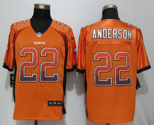 Nike Denver Broncos 22 Anderson Drift Fashion Orange Elite Jersey