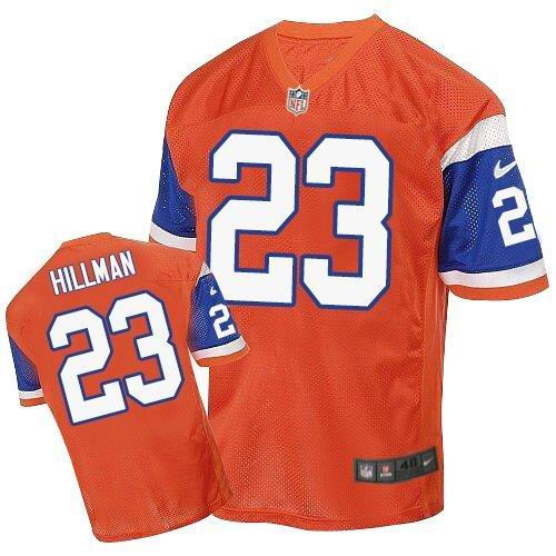 Nike Denver Broncos 23 Ronnie Hillman Orange Throwback NFL Elite Jersey