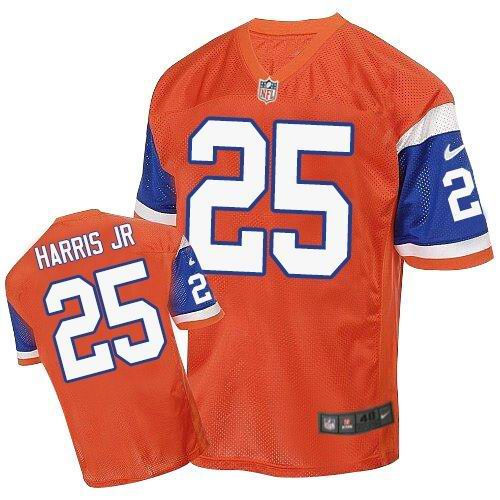 Nike Denver Broncos 25 Chris Harris Jr Orange Throwback NFL Elite Jersey