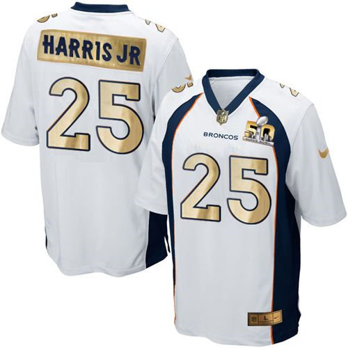 Nike Denver Broncos 25 Chris Harris Jr White NFL Game Super Bowl 50 Collection Jersey