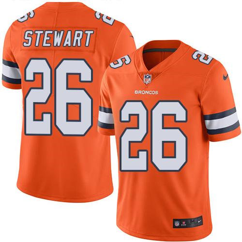 Nike Denver Broncos 26 Darian Stewart Orange NFL Limited Rush Jersey