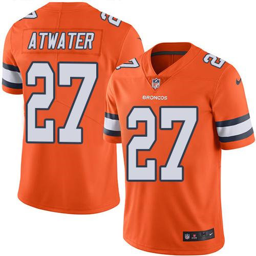 Nike Denver Broncos 27 Steve Atwater Orange NFL Limited Rush Jersey