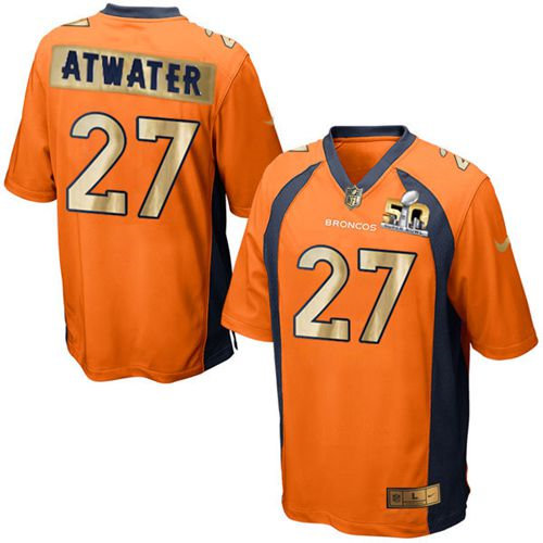 Nike Denver Broncos 27 Steve Atwater Orange Team Color NFL Game Super Bowl 50 Collection Jersey