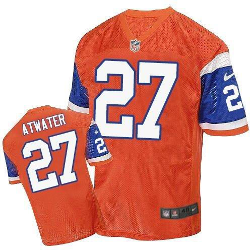 Nike Denver Broncos 27 Steve Atwater Orange Throwback NFL Elite Jersey