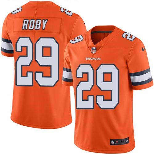 Nike Denver Broncos 29 Bradley Roby Orange NFL Limited Rush Jersey