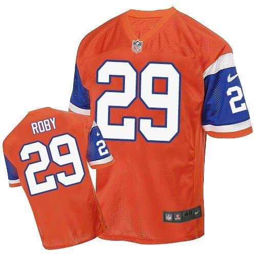 Nike Denver Broncos 29 Bradley Roby Orange Throwback NFL Elite Jersey