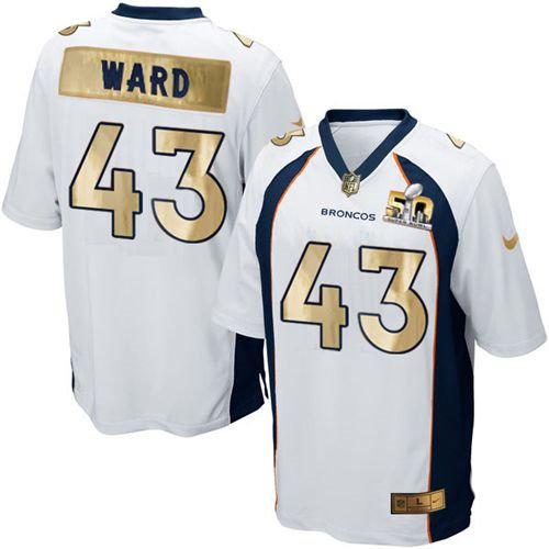 Nike Denver Broncos 43 T.J. Ward White NFL Game Super Bowl 50 Collection Jersey