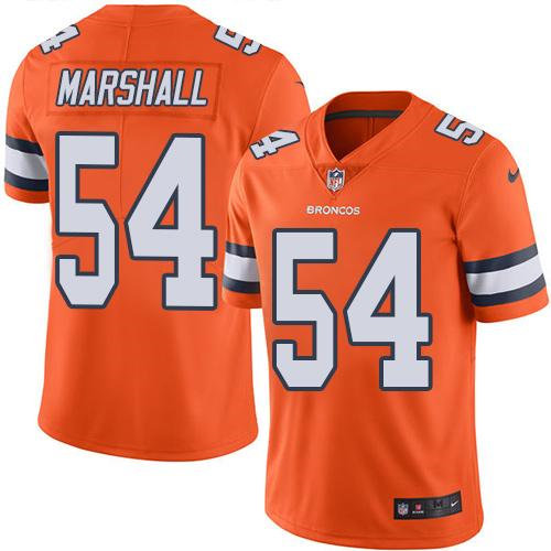 Nike Denver Broncos 54 Brandon Marshall Orange NFL Limited Rush Jersey