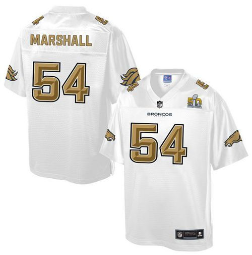 Nike Denver Broncos 54 Brandon Marshall White NFL Pro Line Super Bowl 50 Fashion Game Jersey