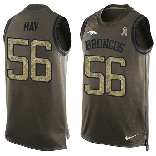 Nike Denver Broncos 56 Shane Ray Green NFL Limited Salute To Service Tank Top Jersey