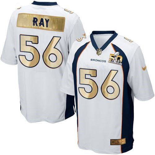 Nike Denver Broncos 56 Shane Ray White NFL Game Super Bowl 50 Collection Jersey