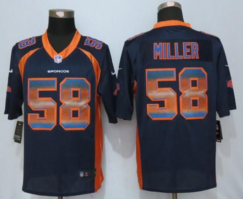 Nike Denver Broncos 58 Von Miller Navy Blue Alternate NFL Limited Strobe Jersey