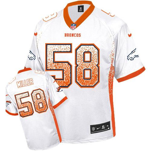 Nike Denver Broncos 58 Von Miller White NFL Elite Drift Fashion Jersey
