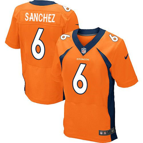 Nike Denver Broncos 6 Mark Sanchez Orange Team Color NFL New Elite Jersey