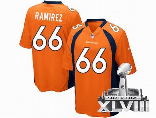 Nike Denver Broncos 66# Manny Ramirez Orange Game 2014 Super bowl XLVIII(GYM) Jersey
