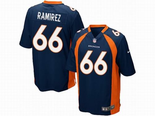 Nike Denver Broncos 66# Manny Ramirez navy blue Game Jerseys