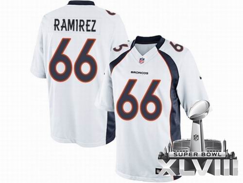 Nike Denver Broncos 66#Manny Ramirez White Limited 2014 Super bowl XLVIII(GYM) Jersey