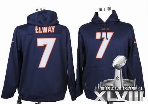 Nike Denver Broncos 7# John Elway blue 2014 Super bowl XLVIII(GYM) hoody
