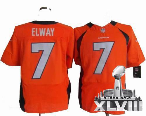 Nike Denver Broncos 7# John Elway orange elite 2014 Super bowl XLVIII(GYM) Jersey