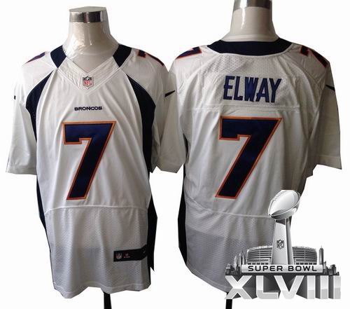 Nike Denver Broncos 7# John Elway white elite 2014 Super bowl XLVIII(GYM) Jersey